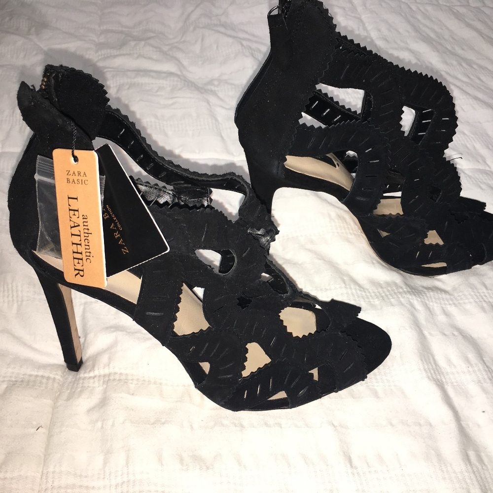 BNWT Zara Leather High Heels